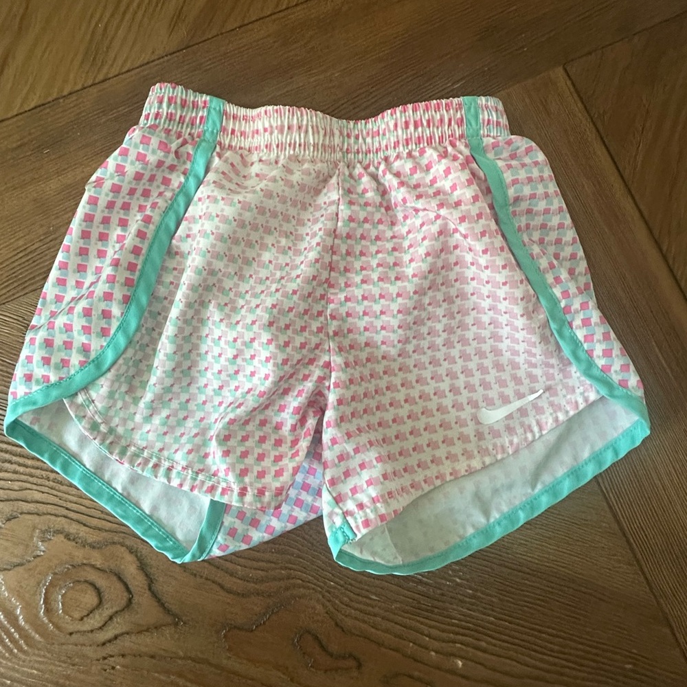 Nike Pink and Teal Checkered Shorts